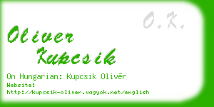 oliver kupcsik business card